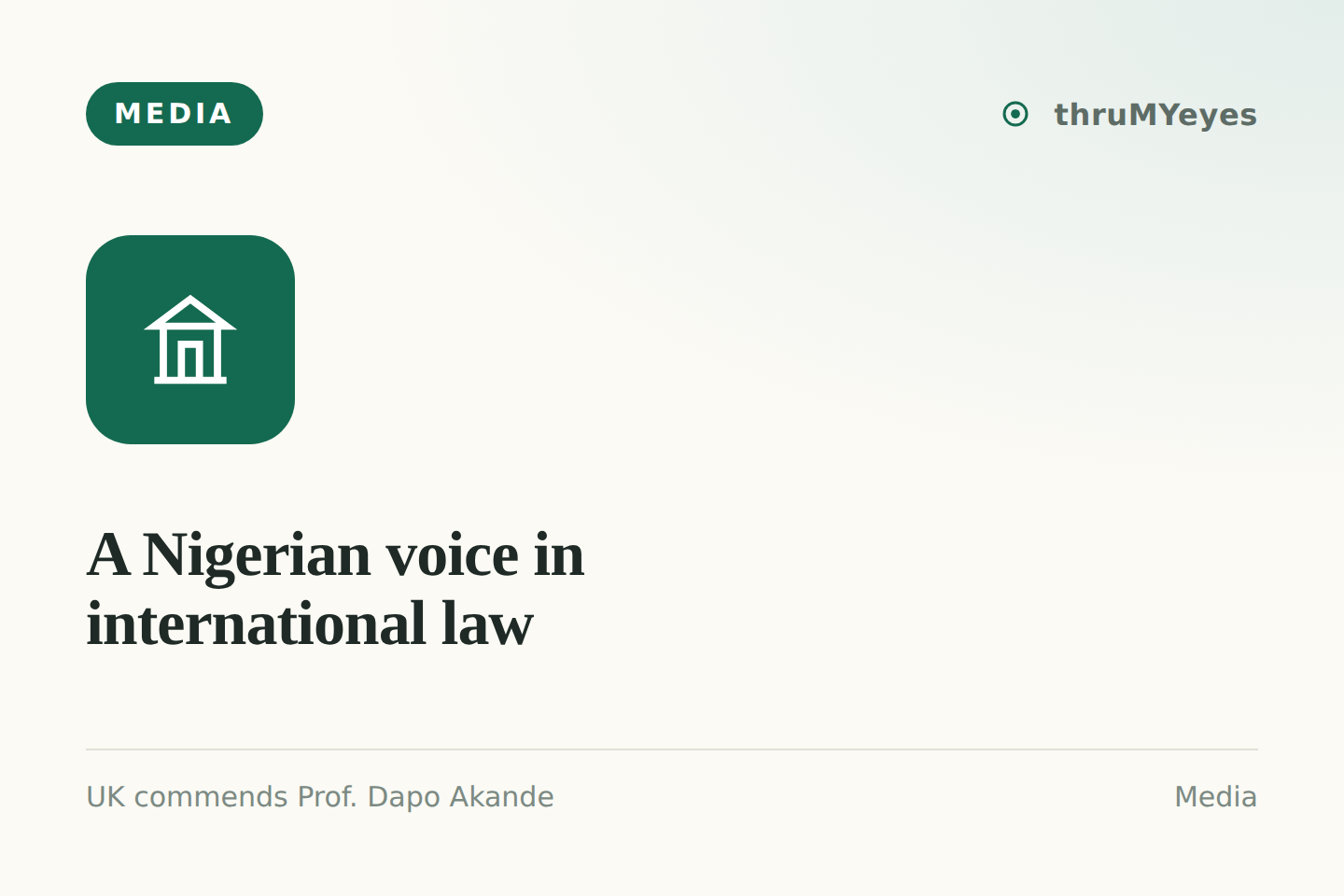 UK commends Prof. Dapo Akande as representative to the International Law Commission